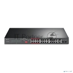 Коммутатор 24-port 10/100Mbps Unmanaged PoE+ Switch with 2 combo RJ-45/SFP uplink ports, metal case, rack mount, 24 802.3af/at compliant PoE+ ports, 2 gigabit combo RJ-45/SFP uplink ports, DIP switches for Extend mode, Isolation mode and Priority mode, up to 25