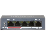 Коммутатор Hikvision DS-3E1105P-EI, 4×100 Мбит/с PoE+ + 1×100 Мбит/с, настраиваемый