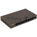 Коммутатор Tenda TEF1109P-8-63W, 8×100 Мбит/с PoE + 1×100 Мбит/с Uplink, неуправляемый