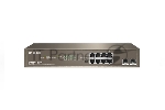 Коммутатор IP-COM G1110P-8-150W, 8×1 Гбит/с + 2×1 Гбит/с SFP, неуправляемый