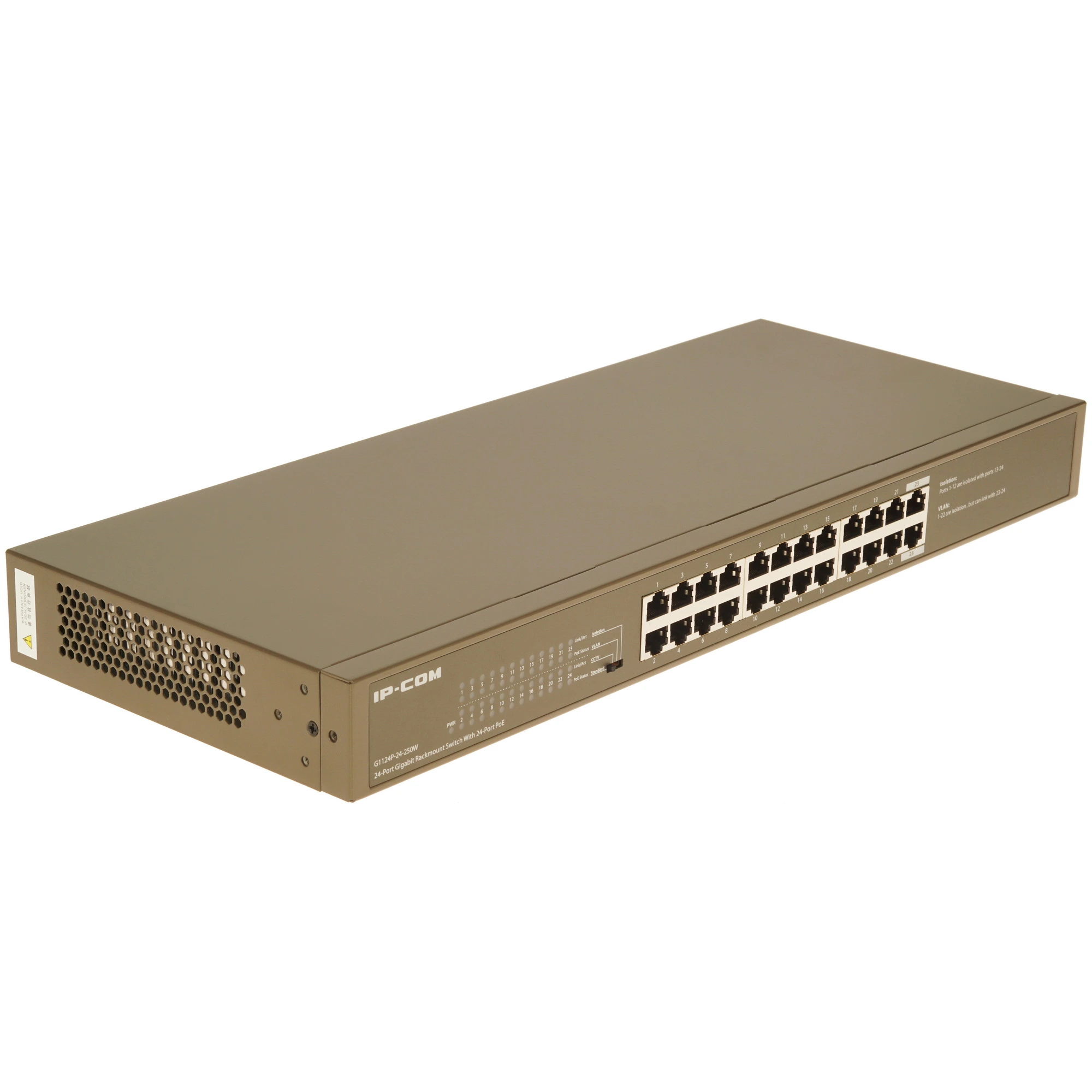 Коммутатор IP-COM G1124P-24-250W, 24×1 Гбит/с PoE, неуправляемый