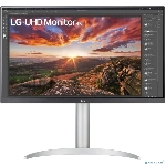 Монитор 27" LG UltraFine 27UP850N-W IPS 3840x2160, 60 Гц, 5 мс, 16:9, 400 кд/м2, 2xHDMI, 1хDP, 1хUSB-C, 3xUSB 3.0, 1x3.5 мм, черный/серебристый