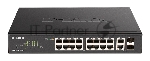 Коммутатор D-Link DGS-1100-18PV2/A, 16×1 Гбит/с + 2×1 Гбит/с SFP, настраиваемый