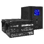 Комплект Источник бесперебойного питания EX295988RUS + батарея 150Aч EX282990RUS 2шт (инвертор, синус, для котла) ExeGate SineTower SZ-1500.LCD.AVR.2SH.1C13.USB 1500VA/1200W, чистый синусоида, LCD дисплей, AVR, 2хSchuko+1хC13, USB, линейно-интерактивный, Black + батарея ExeGate DT 12150 (12В, 150Ач) 2шт