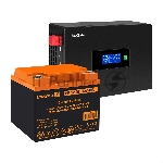 Комплект Источник бесперебойного питания EX295992RUS + батарея 40Aч EX282979RUS 1шт (инвертор, синус, для котла, PF=1, настенный) ExeGate IdealSine SR-600.LCD.2SH <600VA/600W, чистая синусоида, цветной LCD-дисплей, 2*Schuko, крепление настенное, черный> + батарея ExeGate HR 12-40 (12В, 40Ач) 1шт
