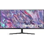 Монитор 34" Samsung ViewFinity S5 S50GC VA 3440x1440, 100 Гц, 5 мс, 21:9, 300 кд/м², 2xHDMI, DisplayPort, HDR, Flicker Free, Low Blue Light, черный