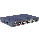 Коммутатор Hikvision DS-3E0326P-E/M(C), 24×100 Мбит/с PoE + 1×100 Мбит/с + 1×1 Гбит/с SFP, неуправляемый