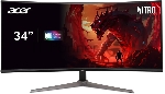 Монитор 34" Acer ED340CUS3bmiipx VA, 3440x1440, 180 Гц, 1 мс, 250 кд/м², 21:9, 2xHDMI 2.0, 2xDP 1.4, динамики, изогнутый 1500R, черный