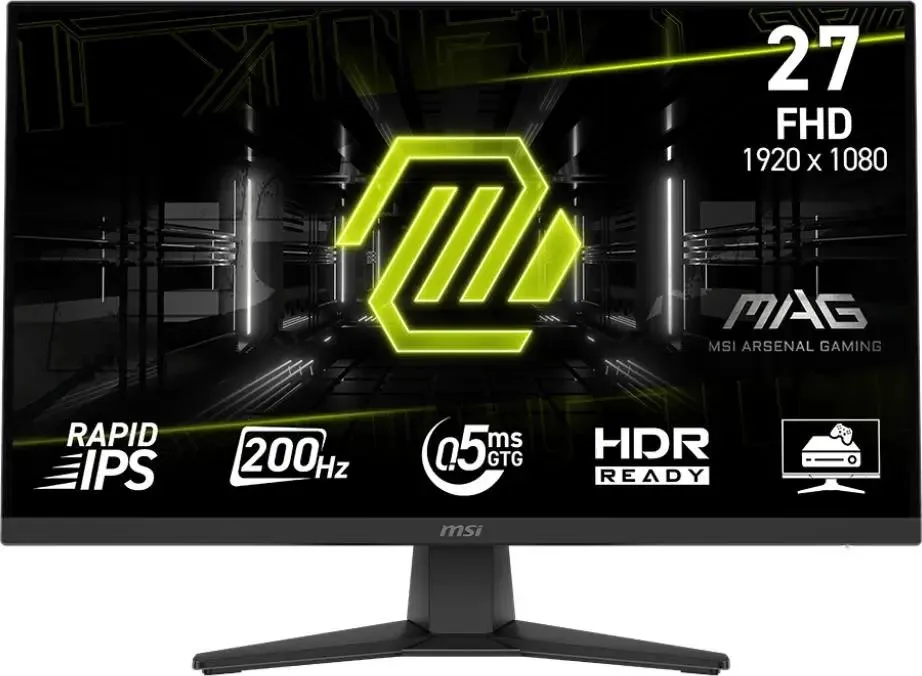 Монитор 27" MSI MAG 272F IPS 1920x1080, 200 Гц, 0.5 мс, 16:9, HDMI, DisplayPort 1.4, выход на наушники, Flicker Free, Low Blue Light, антибликовое матовое покрытие, VESA 100x100, черный