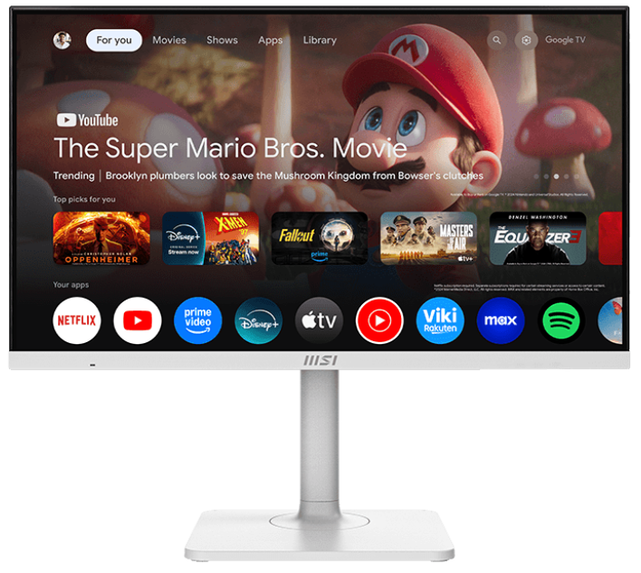 Монитор 27" MSI Modern MD272UPSW IPS 3840x2160, 75 Гц, 4 мс, 16:9, 300 кд/м², DP 1.4a, HDMI 2.0b, USB-C, 3.5 Jack, USB Hub (2x USB 3.0), Adaptive-Sync, динамики (2x3 Вт), белый