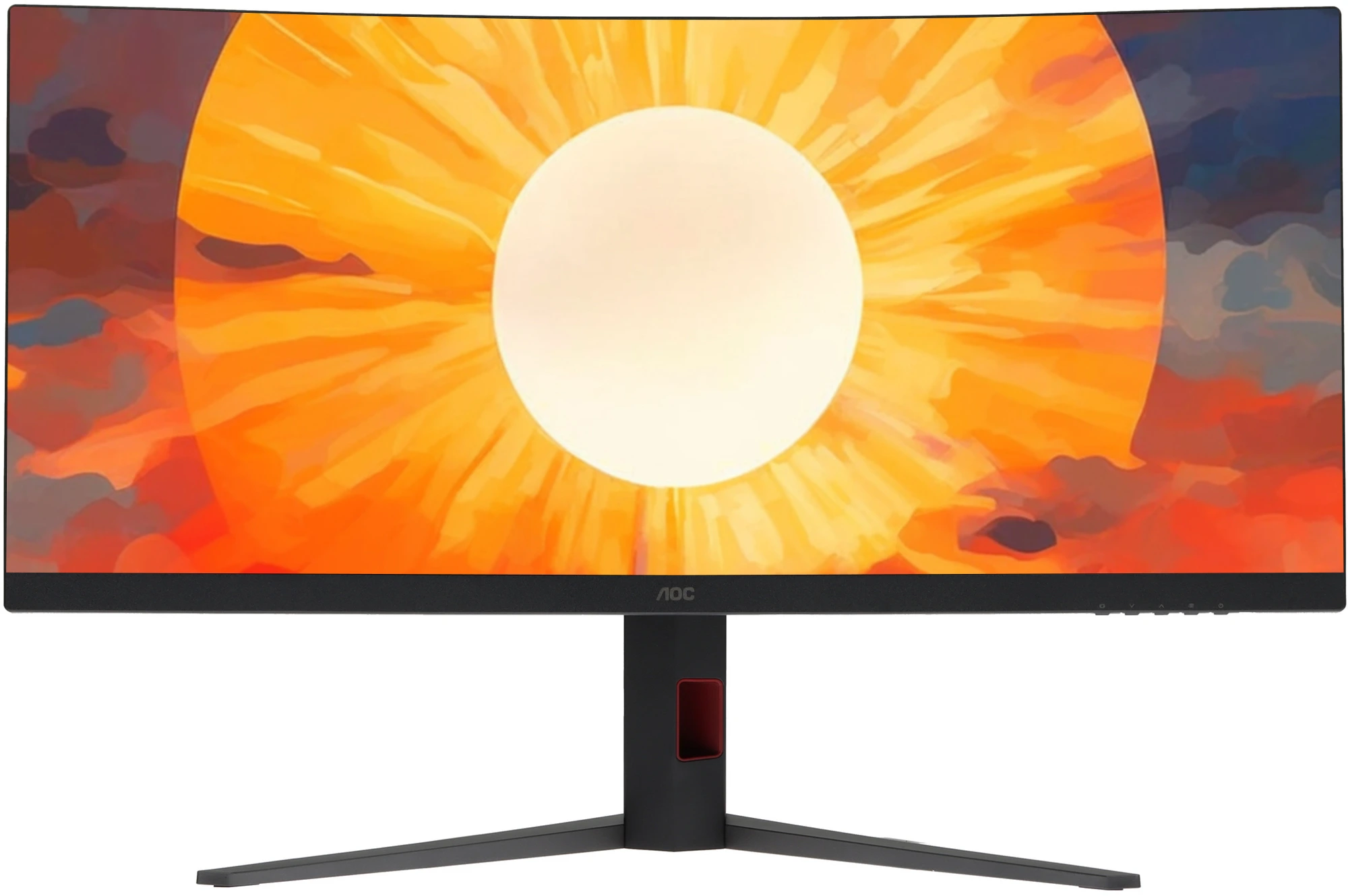 Монитор 34" AOC CU34G4 VA 3440x1440, 180 Гц, 0.5 мс, 21:9, 300 кд/м², HDMI 2.0, DP 1.4, 3.5 Jack, HDR10, FreeSync Premium, Adaptive-Sync, изогнутый экран (1500R), черный/красный
