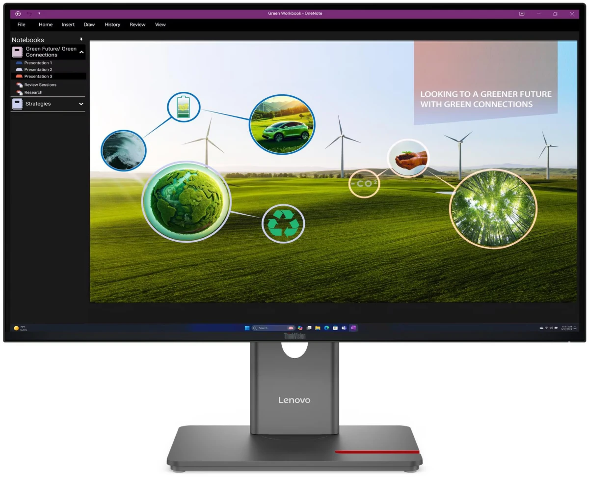 Монитор 27" Lenovo ThinkVision P27q-40 IPS 2560x1440, 120 Гц, 4 мс, 16:9, 350 кд/м², HDMI 2.1, DP 1.4, USB-C (15 Вт), 3.5 Jack, USB Hub (3x USB 3.0), черный