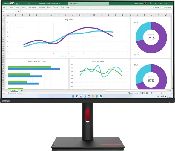 Монитор 31.5" Lenovo ThinkVision T32h-30 IPS 2560x1440, 60 Гц, 4 мс, 16:9, 350 кд/м², HDMI 2.0, DP 1.4, USB-C, 3.5 Jack, USB Hub (4x USB 3.0), Ethernet, черный