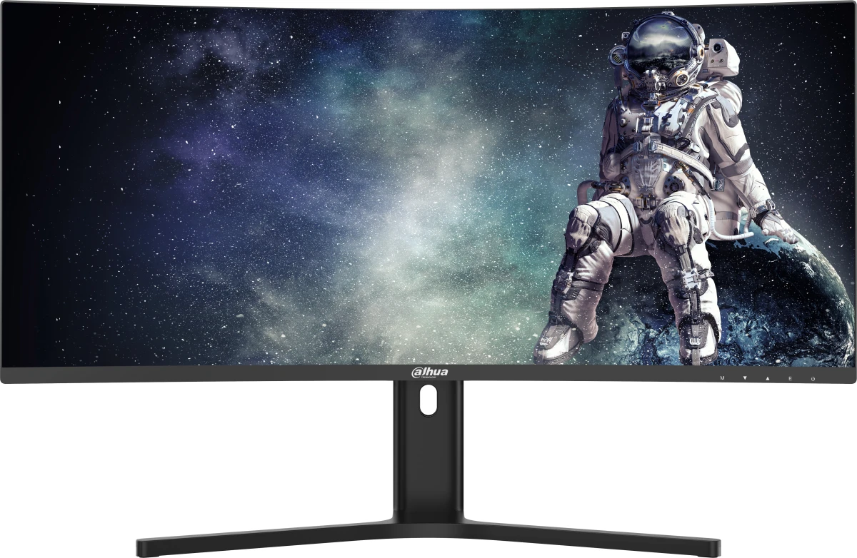 Монитор 34" Dahua DHI-LM34-E330CA VA 3440x1440, 165 Гц, 1 мс, 21:9, 350 кд/м², 2xHDMI 2.0, 2xDP 1.4, 3.5 Jack, HDR10, Adaptive-Sync, изогнутый экран (1500R), черный