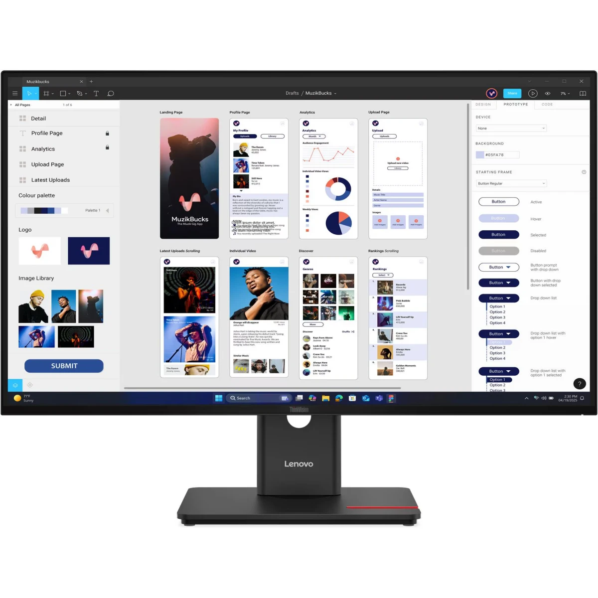 Монитор 31.5" Lenovo T32UD-40 IPS 3840x2160, 60 Гц, 4 мс, 16:9, 350 кд/м², 2×HDMI 2.1, DP 1.4, 2×USB-C (100 Вт + 15 Вт PD), USB Hub (3×USB 3.2 Gen1), RJ-45, 3.5 Jack, HDR10, черный