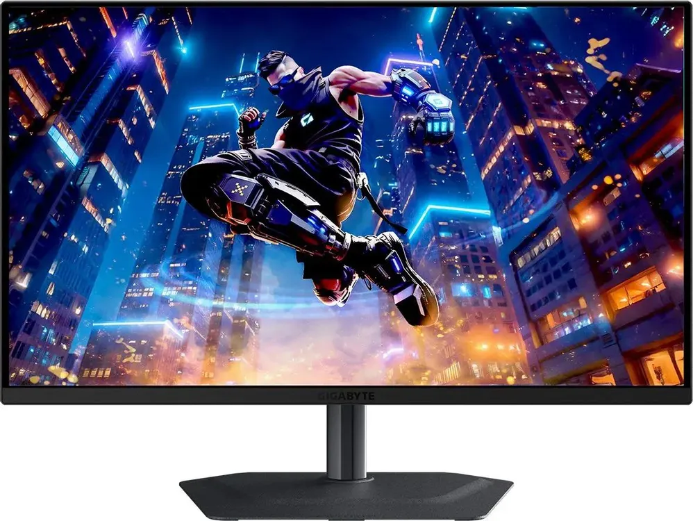 Монитор 27" Gigabyte MO27Q3 EK QD-OLED 2560x1440, 360 Гц, 0.03 мс, 16:9, 250 кд/м², 2xHDMI, DisplayPort, USB-C, HDR, FreeSync Premium Pro, G-Sync Compatible, Flicker Free, встроенные динамики, поворот на 90 градусов, регулировка по высоте, черный