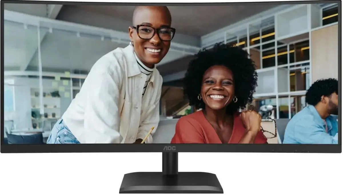 Монитор 34" AOC CU34E4CV VA 3440x1440, 120 Гц, 21:9, 350 кд/м², 2xHDMI, DisplayPort, USB Type-C, изогнутый экран, HDR, Flicker Free, черный