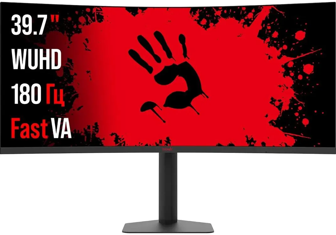 Монитор 39.7" BLOODY MN2X VA 5120x2160, 180 Гц, 5 мс, 21:9, 400 кд/м², 2xHDMI, DisplayPort, USB Type-C, изогнутый экран, Flicker Free, Low Blue Light, HDR10, черный