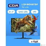 Монитор CBR LCD 31.5" MB-3202, IPS, QHD 2K 2560x1440, 100Гц, 5мс, 300Кд/м2, Динамики 2*3W, HAS, Pivot, 1*DP/1*HDMI/1*Type-C, черный, кабели HDMI/DP/Type-C LCD-MB3202-OPC