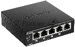 Коммутатор неуправляемый D-LinkDES-1005P/B1A с 5 портами 10/100Base-TX (1 порт с поддержкой PoE)