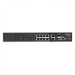 Коммутатор ECS4210-12P Edge-corE 8 x GE PoE+ + 2 x GE + 2 x GE SFP L2 Switch, PoE Budget max 150W {6}