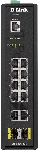 КоммутаторD-Link DIS-200G-12S/A1A, L2 Managed Industrial Switch with 10 10/100/1000Base-T and 2 1000Base-X SFP ports 8K Mac address, 802.3x Flow Control, 802.3ad Link Aggregation, Port Mirroring, 128 of 802.1Q