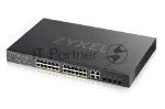Коммутатор ZYXEL GS1920-24HPV2, 24×1 Гбит/с + 4×Combo (SFP/RJ-45), 24×PoE+ (375 Вт), L2, управляемый