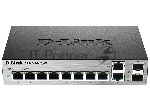 Коммутатор D-Link DGS-1100-10/ME/A2A, 8×1 Гбит/с + 2×1 Гбит/с Combo, настраиваемый